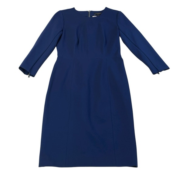 J.CREW Dresses & Skirts - J.Crew Midnight Blue Structured Sheath Dress Size 2 Zip Back Work Chic NWT